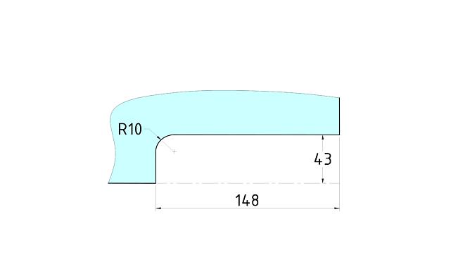 Замок для стеклянной двери угловой с круглым ригелем комплект, шлифованный t150 SSS 6