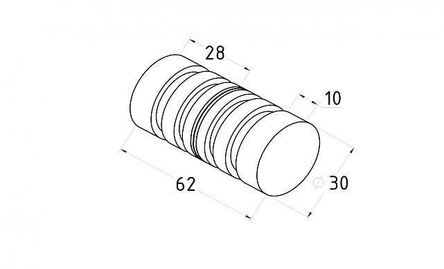 Ручка-кноб для двери 32х38 мм латунь-хром, полированная t694 PC 2