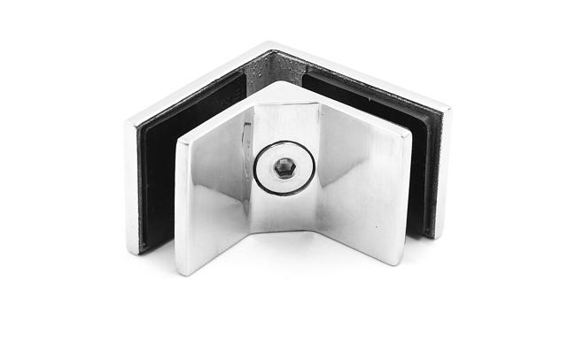 Соединитель стекол, угловой, 60х40, нержавеющая сталь AISI 304, полированная k117 6