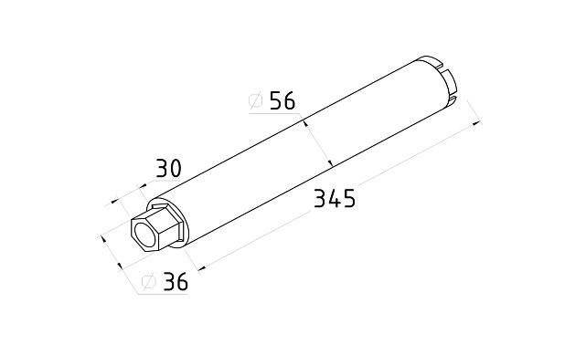 Коронка алмазная Ø56мм k952-56 2