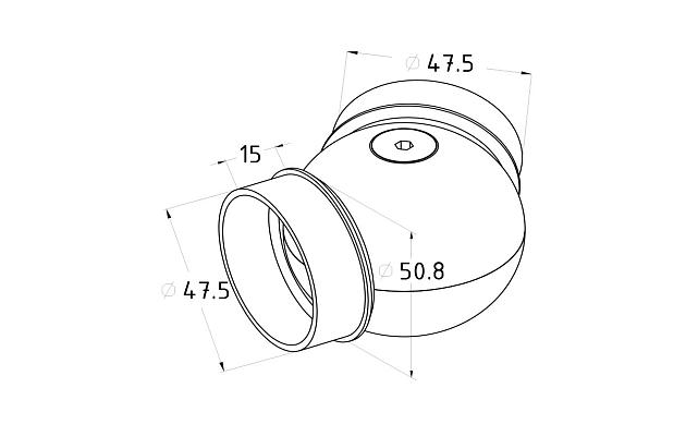 Поворот 'шар'  под Ø50.8 мм, золото k263-88 2