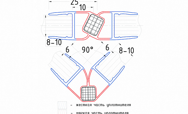 Комплект уплотнителей для стекла 8мм (2 шт.), полупрозрачный черный, стекло-стекло, с магнитом 90°/180°, 2,2 м t210-2 BL 3 Комплект уплотнителей для стекла 8мм (2 шт.), полупрозрачный черный, стекло-стекло, с магнитом 90°/180°, 2,2 м t210-2 BL 3