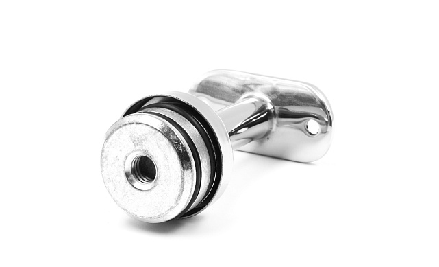 Наконечник палец с алюминиевой системой фиксации на стойке Ø38.1х1.5 мм, с не регулируемым ложементом 90° под поручень Ø50.8 мм, полированный, нержавеющий (AISI 304) k199 4 Наконечник палец с алюминиевой системой фиксации на стойке Ø38.1х1.5 мм, с не регулируемым ложементом 90° под поручень Ø50.8 мм, полированный, нержавеющий (AISI 304) k199 4