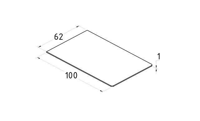 Заглушка торцевая 100х62х1,0 мм для профиля т100, нерж, зеркальная т100-092 2