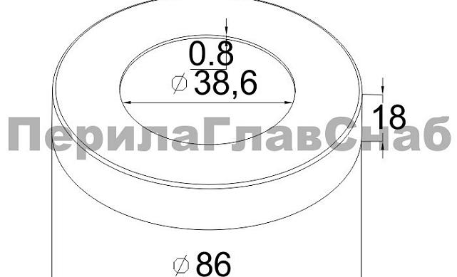 Низ стойки Ø38.1 мм, Ø86 мм, полированный (AISI 304) k043 2