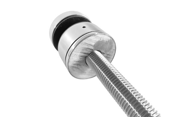 Комплект торцевого крепления несущего стекла, шпилька М16 AISI304, гайка-шайба Ø50х10мм, с регулировкой вылета 25-39мм, полированный, AISI 304 k277-11 5