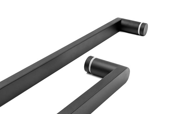 Ручка 225х425 круглая+квадратная труба AISI 304 черная t628 BL 3