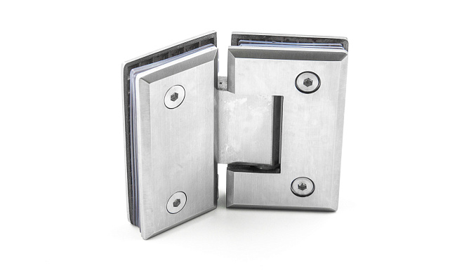 Петля для душевой стекло-стекло 90х55 мм, 135°, нержавеющая сталь AISI 304, шлифованная t302 SSS 7 Петля для душевой стекло-стекло 90х55 мм, 135°, нержавеющая сталь AISI 304, шлифованная t302 SSS 7