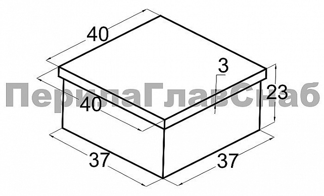 Заглушка для профильной трубы 40х40 мм, литая, полированная, под золото Фk224-88 2 Заглушка для профильной трубы 40х40 мм, литая, полированная, под золото Фk224-88 2