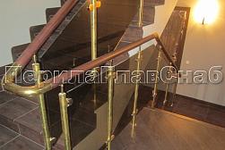 Латунные перила под золото в Алматы. Готовые проекты ПерилаГлавСнаб - фото 14