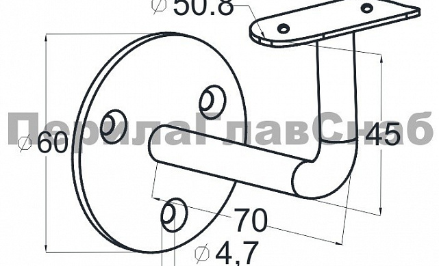 Пристенок с ложементом, сварной, (AISI 304) k010-2 2 Пристенок с ложементом, сварной, (AISI 304) k010-2 2