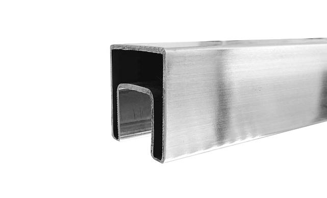 Труба 40х40 мм с пазом 24 х 24 под стекло, шлифованная, AISI201, k856-4 3