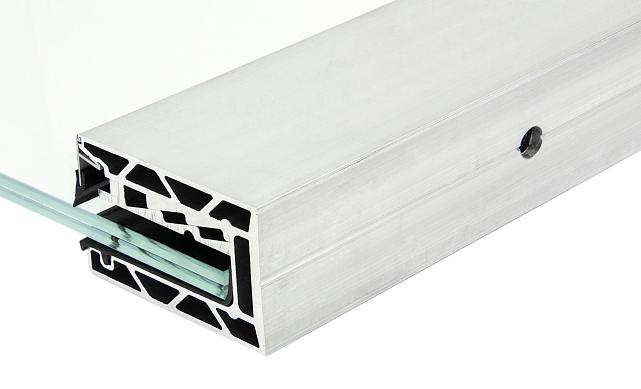 Комплект профиля зажимного для стекла 20мм и 10+10, с отверстием, НЕАНОД. алюминий 100х60мм, т100-2-20 5