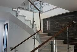 Стеклянные перила для винтовых лестниц в Алматы. Готовые проекты ПерилаГлавСнаб - фото 11