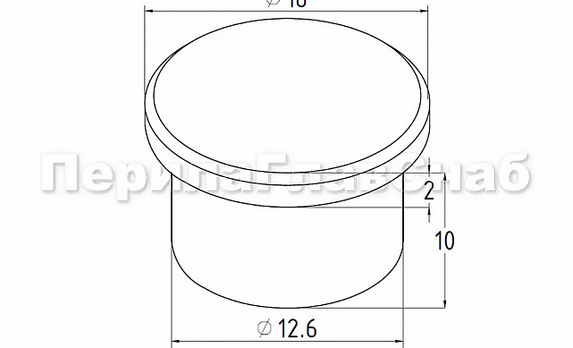 Заглушка для трубы Ø16 мм полированная (AISI 304) k012  2 Заглушка для трубы Ø16 мм полированная (AISI 304) k012  2