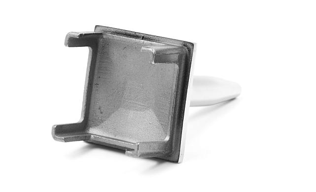 Наконечник палец (солдатик) на стойку из профильной трубы 40х40х1.5 мм, литой, усеченный, облегченный, полированный, нержавеющий AISI 304 k285-2 5