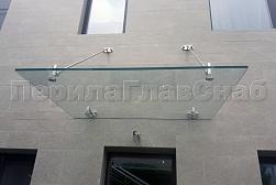 Стеклянные козырьки на вантах в Алматы. Готовые проекты ПерилаГлавСнаб - фото 19