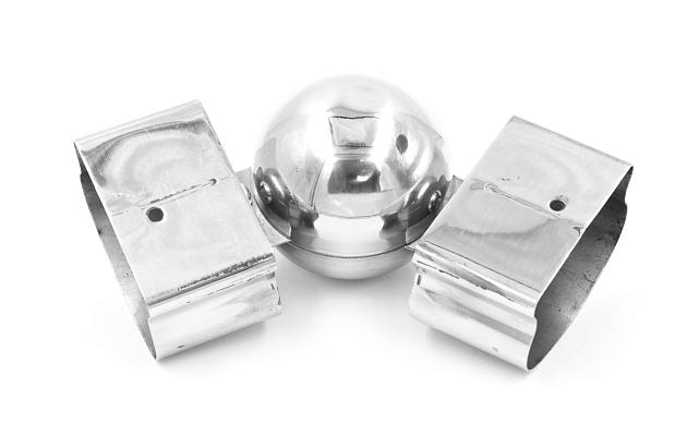 Поворот пластикового фигурного поручня, шаровый, полированный, AISI 304 k061 4