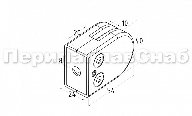 Стеклодержатель штампованный под стекло 10 мм (5+5 мм), на плоскость 40х24х54 полированный (AISI 304) k539-10 2 Стеклодержатель штампованный под стекло 10 мм (5+5 мм), на плоскость 40х24х54 полированный (AISI 304) k539-10 2