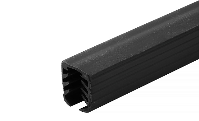 Уплотнитель в поручень с пазом 24х24 под LED ленту на стекло 12мм EPDM (палки 3 м) Фk300 3