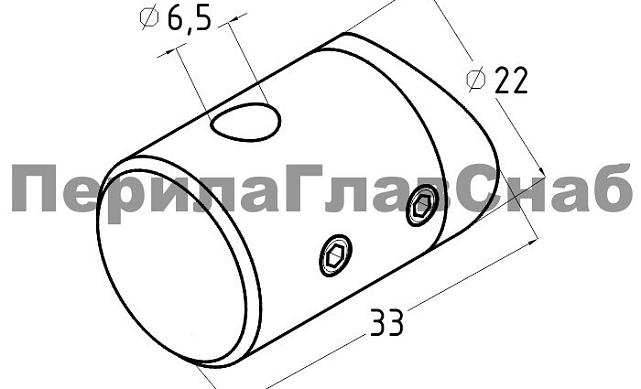 Зажимы для троса Ø6 мм, 22х30 мм, под Ø42.4 мм, шлифованный (AISI 304) k267-2 3