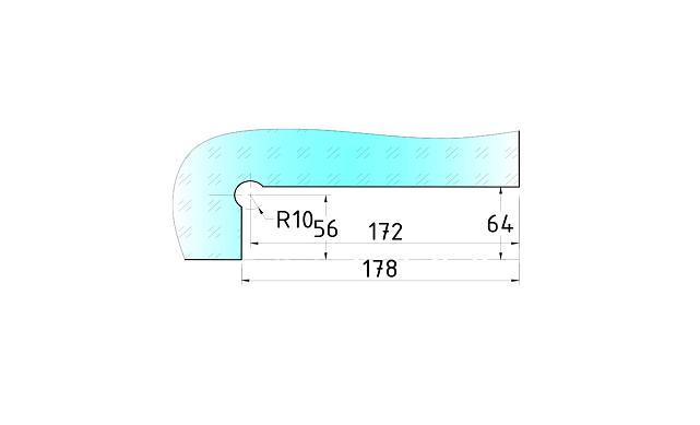 Фитинг нижний со встроенным доводчиком для стеклянной двери до 80 кг, полированный t185-2 PSS   3