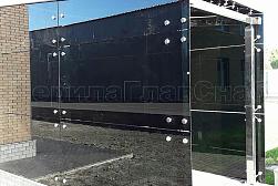 Стеклянные козырьки на спайдерах в Алматы. Готовые проекты ПерилаГлавСнаб - фото 4