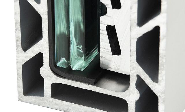 Комплект профиля зажимного для стекла 16мм и 8+8 , без отверстий, НЕАНОД. алюминий 100х60мм, т100-4-16  8