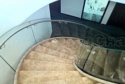 Стеклянные перила для винтовых лестниц в Алматы. Готовые проекты ПерилаГлавСнаб - фото 6