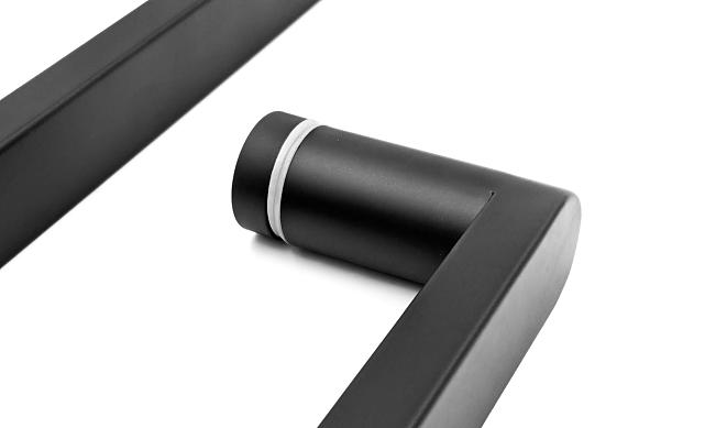 Ручка 225х425 круглая+квадратная труба AISI 304 черная t628 BL 4