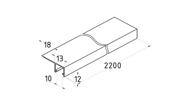 Уплотнитель для стекла в душевую кабину 10 мм, стекло-стекло 2200 мм t225 2