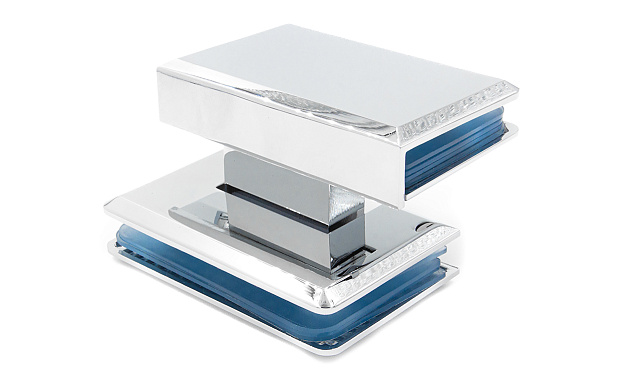 Петля для душевой кабины стекло-стекло 90° 90х55 мм цинк, полированная t304 PZn 6 Петля для душевой кабины стекло-стекло 90° 90х55 мм цинк, полированная t304 PZn 6