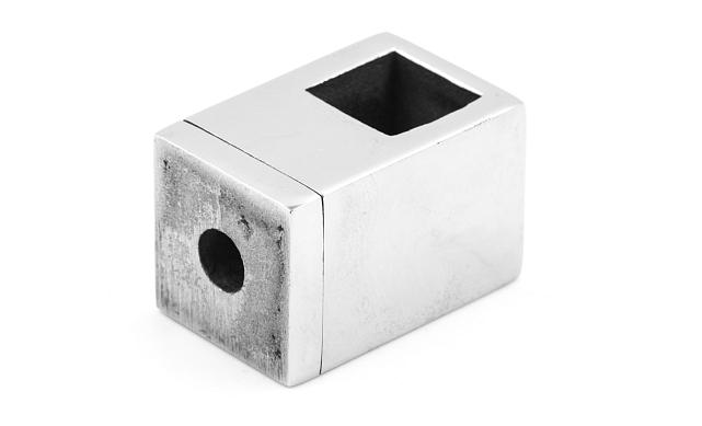 Ригеледержатель на плоскость квадратный под ригель 12х12 мм, полированный, литой (AISI 304) k266 4