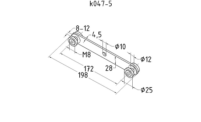 Стеклодержатель пластинчатый, под стекло 6-12 мм, полированный (AISI 201) k047-5 4 Стеклодержатель пластинчатый, под стекло 6-12 мм, полированный (AISI 201) k047-5 4