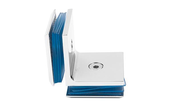 Коннектор для душевой кабины стекло-стекло 90° 45х45 мм латунь-хром, полированный  t735 PC 6