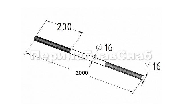 Вант (тяга) для козырька М16, длина 2000 мм (AISI 304) k668-16-2000 3
