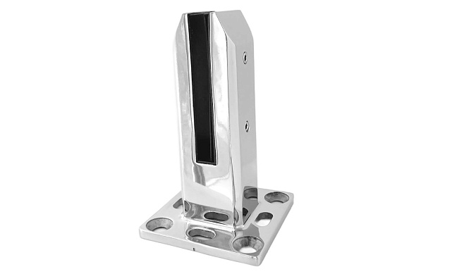 Стеклодержатель напольный 45х50х160 мм, для стекла 10-12 мм, литой, плоский, без сверления, нержавеющая сталь AISI 304, полированная k275-5 11 Стеклодержатель напольный 45х50х160 мм, для стекла 10-12 мм, литой, плоский, без сверления, нержавеющая сталь AISI 304, полированная k275-5 11