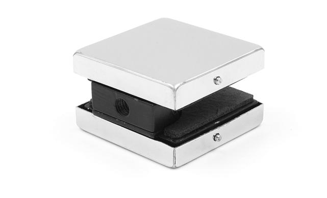 Коннектор стена-стекло 53х53 мм, нержавеющая сталь AISI 304, полированная t193 PSS 7