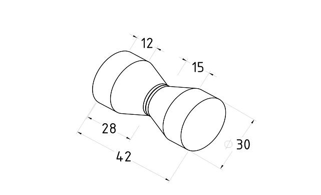 Дверная ручка «кноб» для душа, алюминий-хром, полированная t693 ALPC 2