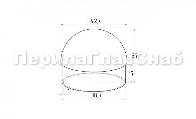 Заглушка литая сферическая на трубу Ø42.4х1.5 мм (AISI 304) полированная k272  2 Заглушка литая сферическая на трубу Ø42.4х1.5 мм (AISI 304) полированная k272  2