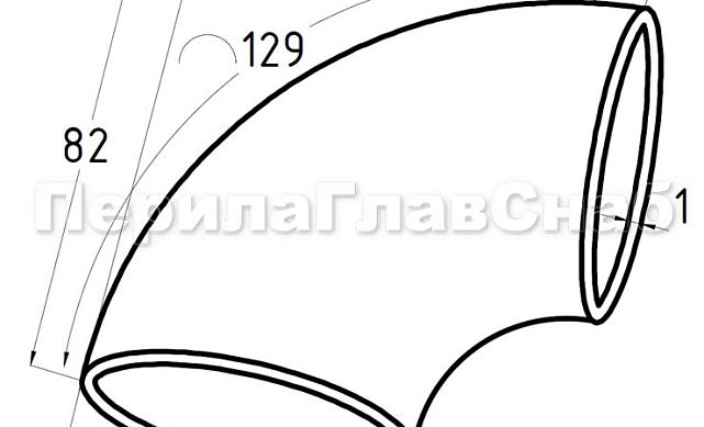 Отвод поручня под сварку Ø50.8х1.0 мм, 400 Grit, (AISI 304) k021-6 2