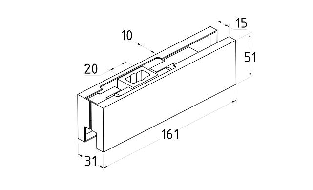Нижний фитинг комплект (петля), полир, вырез 01 t110-2 PSS 4