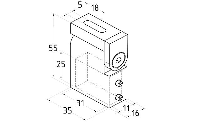 Коннектор регулируемый стена-профиль полировка t464 PSS 2