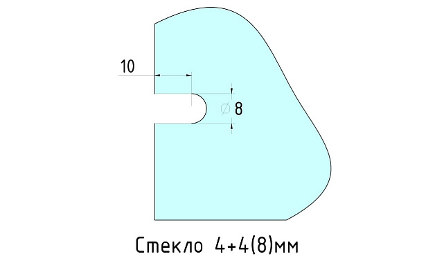 Стеклодержатель литой, под стекло 8 мм. 4+4 мм. на плоскость 42х22,5х42  полированный (AISI 304) k003 4 Стеклодержатель литой, под стекло 8 мм. 4+4 мм. на плоскость 42х22,5х42  полированный (AISI 304) k003 4