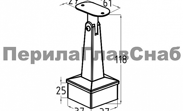 Наконечник 40х40 мм штырь, под золото (AISI 304) Фk222-88 2 Наконечник 40х40 мм штырь, под золото (AISI 304) Фk222-88 2