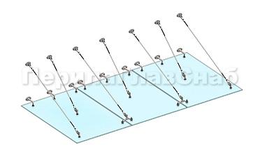 Комплект фурнитуры для козырька 1800х3700 (на вантах/тягах) k671-18-37 купить в Алматы