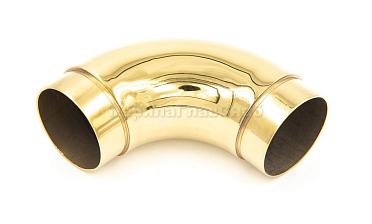 Отвод поручня под Ø50.8х102х1.45 мм, 90°, полированный 600 Grit, с двумя установочными кольцами, золото k052-88 купить в Алматы