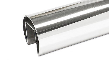 Труба Ø42.4 мм, с пазом 24х24, тройная полировка 800GRIT, (AISI 201) k820 купить в Алматы Труба Ø42.4 мм, с пазом 24х24, тройная полировка 800GRIT, (AISI 201) k820 купить в Алматы