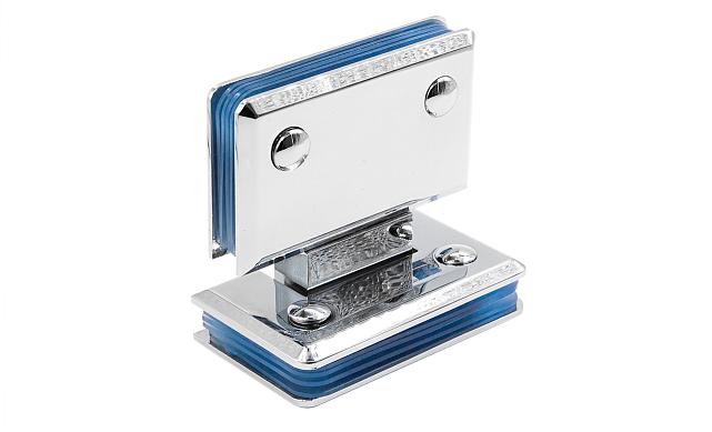 Петля для душевой кабины стекло-стекло 180° 90х55 мм латунь-хром, полированная t303 PC 7 Петля для душевой кабины стекло-стекло 180° 90х55 мм латунь-хром, полированная t303 PC 7