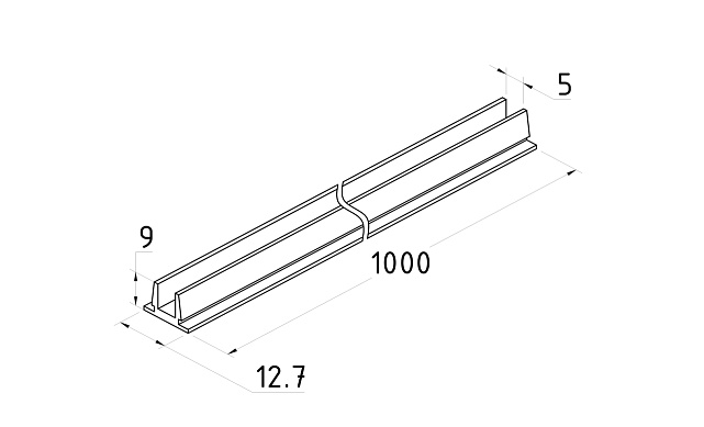 Профиль-заглушка для напольного профиля, длина 1000мм t764 BL 2 Профиль-заглушка для напольного профиля, длина 1000мм t764 BL 2